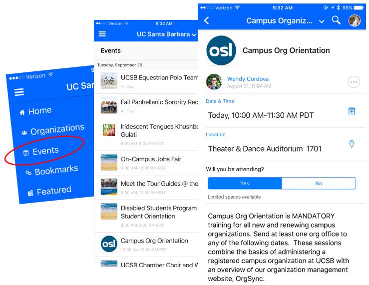 Image of OrgSync mobile platform