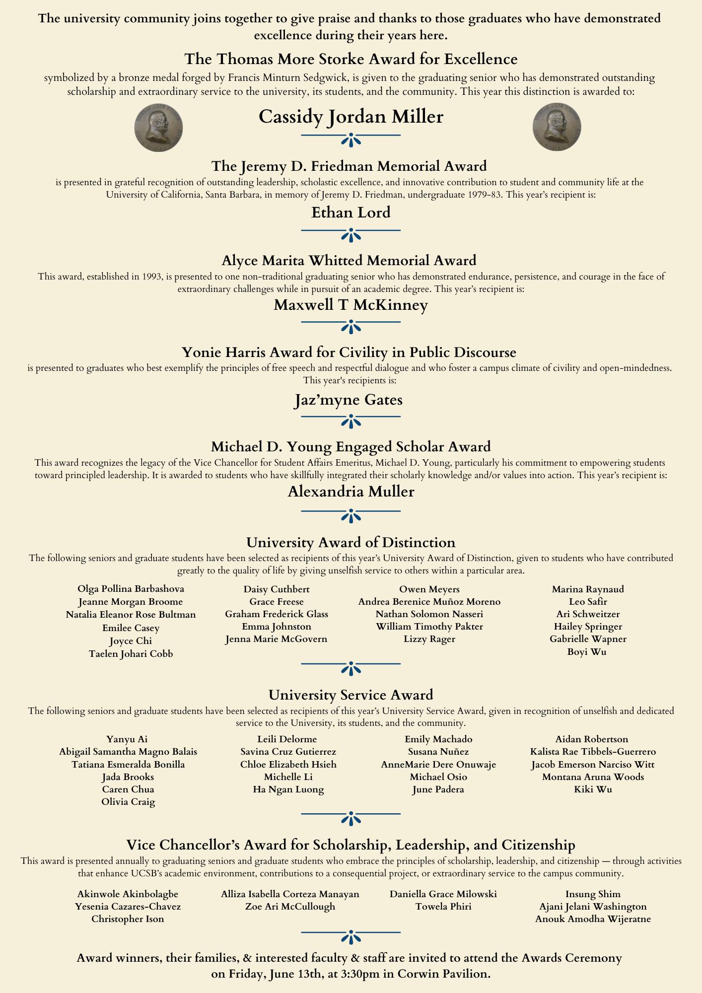 2025 University Awards Recipients